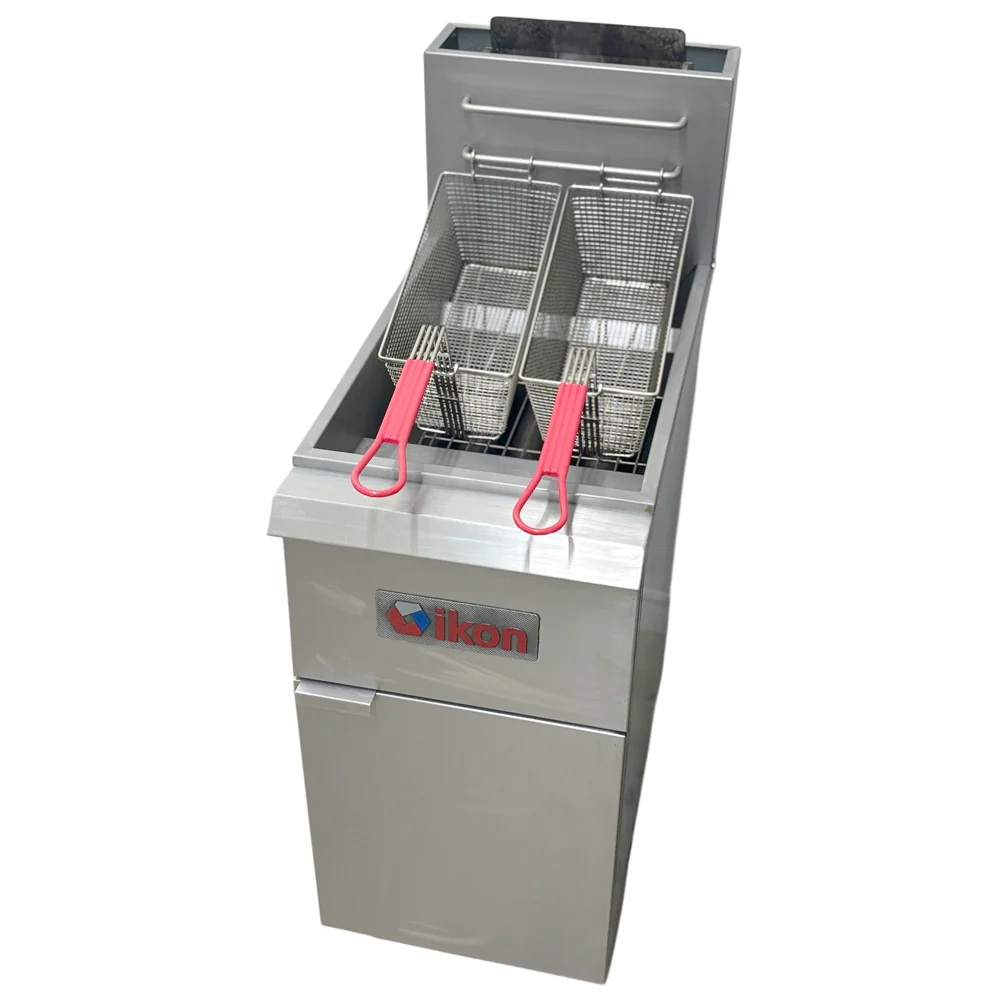 Ikon Natural Gas Floor Fryer 35-40 lb. Capacity, - 90,000 BTU Used FOR02299 - Image 3