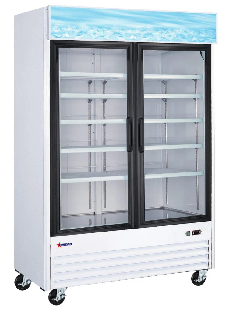 Omcan 53'' 2 Door Swing Glass Door Refrigerator, 45 Cu.Ft 52032 - Image 2