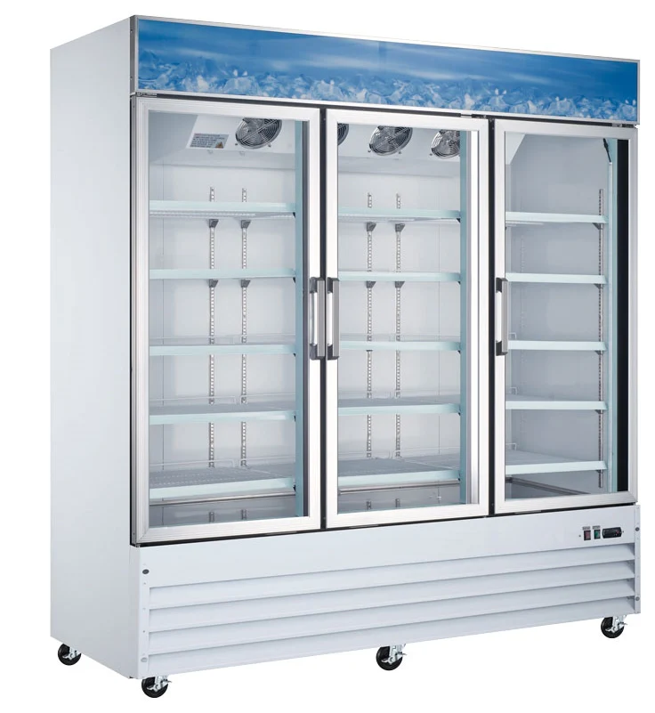 Omcan 78'' 3 Door Swing Glass Door Refrigerator with 53 Cu.Ft. 50052 - Image 2