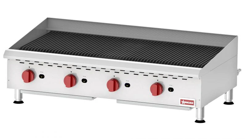 Omcan Countertop  Radiant Gas Charbroiler with 4 Burners 43729