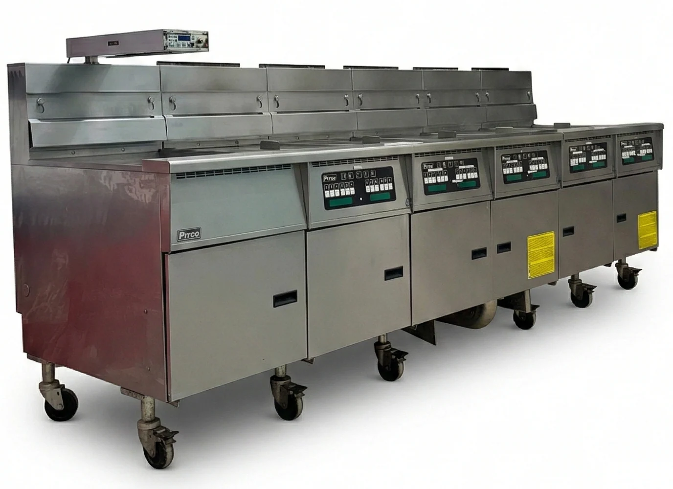 Pitco 118" Natural Gas Fryer with Solstice Bread and Batter Cabinet Fry Dump Station Used FOR02398