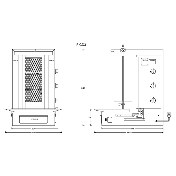 Ozti Natural Gas Shawarma/Doner Machine GD3 - Image 2