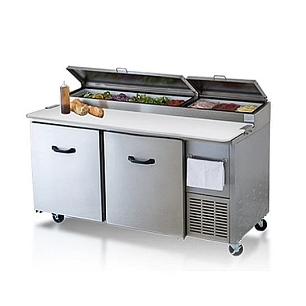 68" Pro-Kold Refrigerated Double Door Pizza Prep Table PTP-11 - Image 2