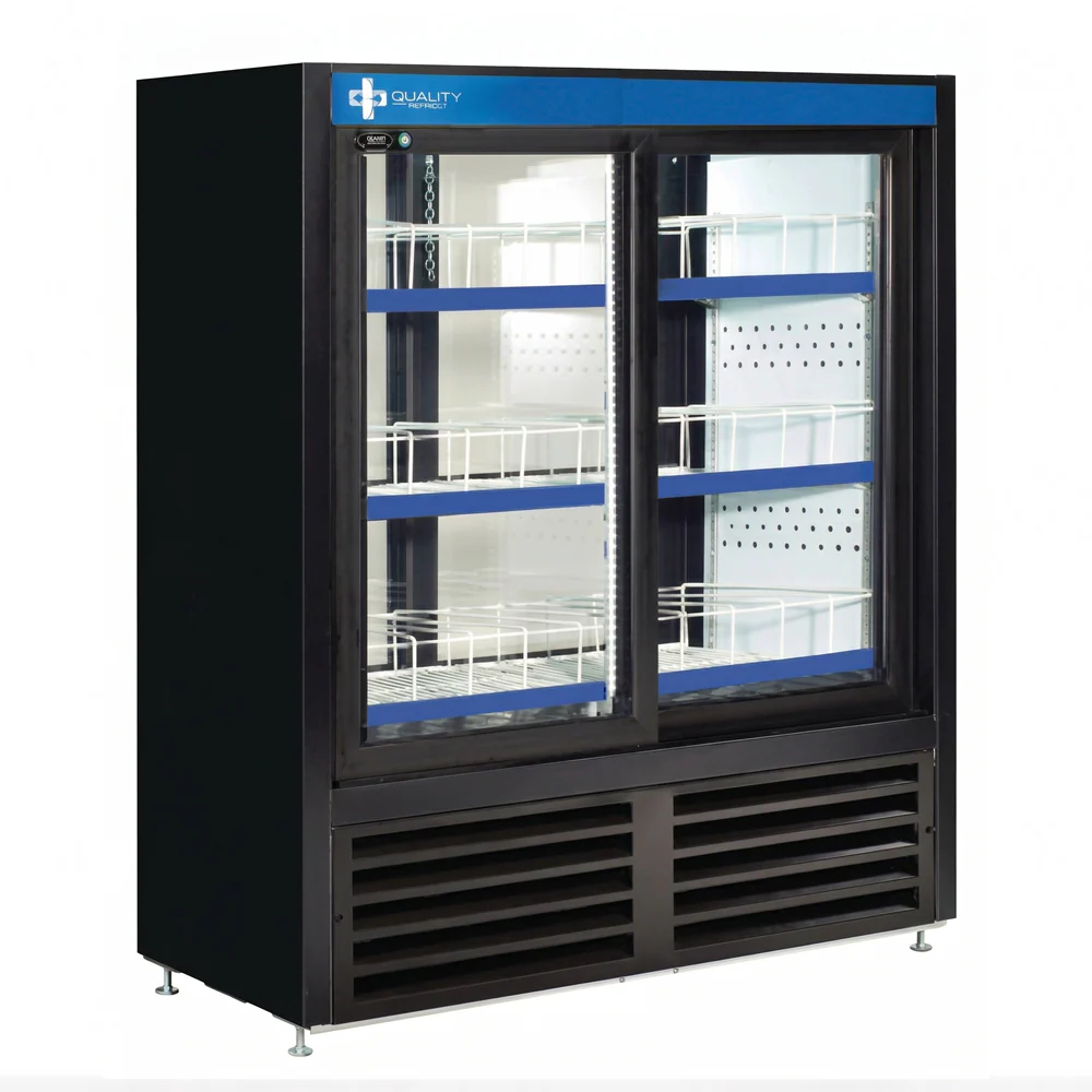 QBD 48" Double Glass Slide Door Cooler Pass Thru 15.29 cu.ft. CD4148CPT-HC - Image 2