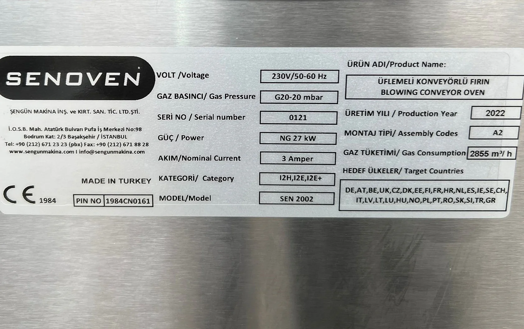 61'' SenOven Natural Gas Conveyor Pizza Oven SEN 2002 - Image 7