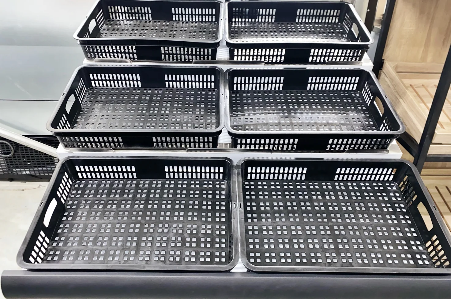 Single Sided Vegetable Rack with Black Baskets YD-V009 - Image 4