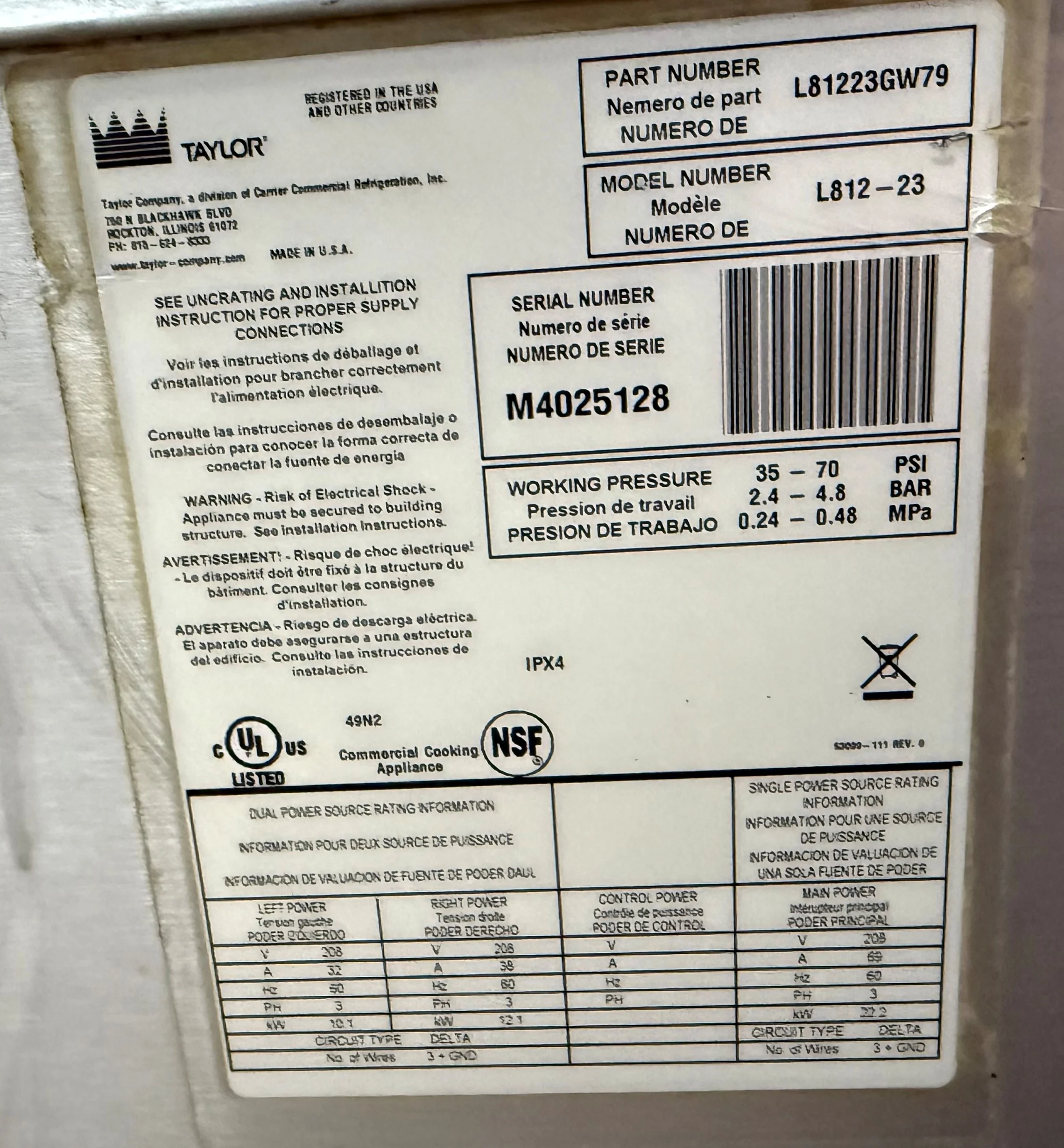 Taylor Electric Two Plate 3 Lane Two Sided Grill Used FOR02358 - Image 10