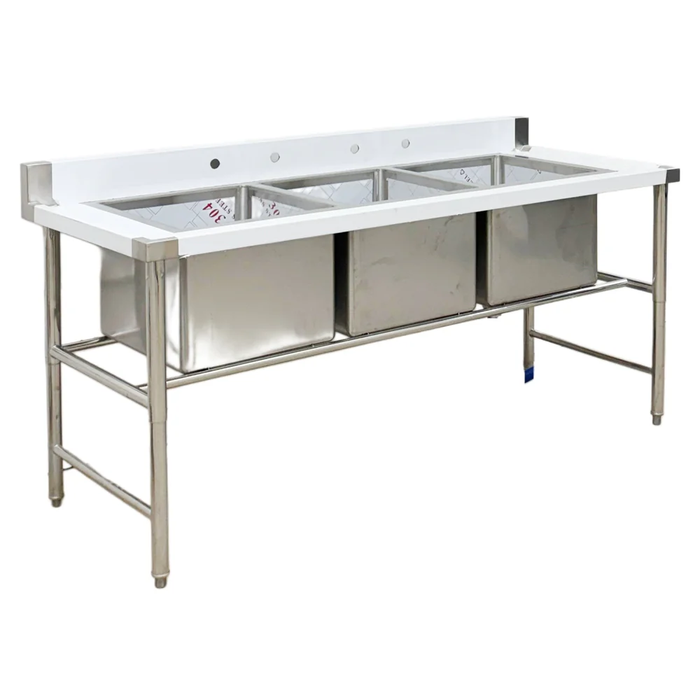 Three Compartment 18''x18'' Sink S-72-3C - Image 3