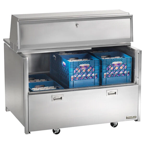 Traulsen 34" Single Sided School Milk Cooler with 4" Casters RMC34S4 - Image 4