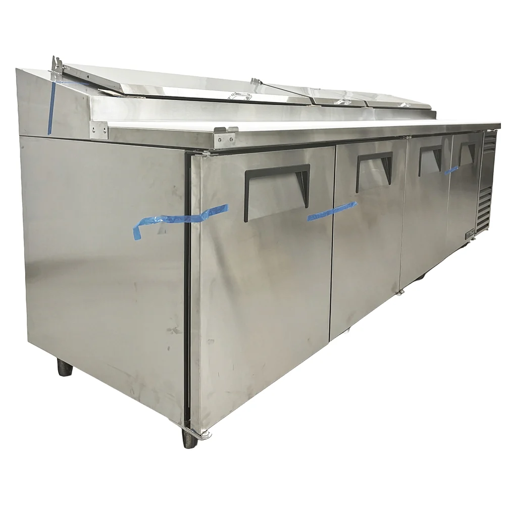 True 119" Refrigerated Pizza Prep Table 4 Door TPP-AT-119-HC - Image 2