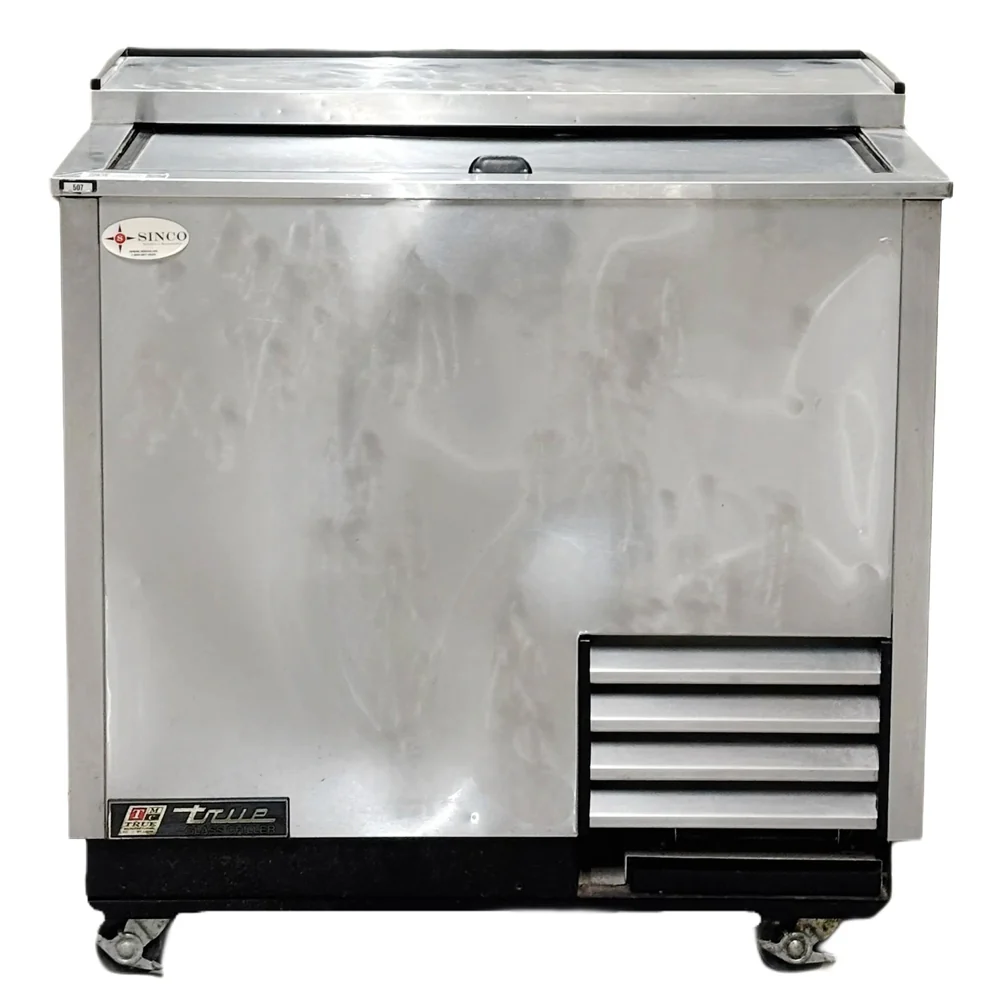True Solid Slide Lid Stainless Steel Underbar Cooler Used FOR02014