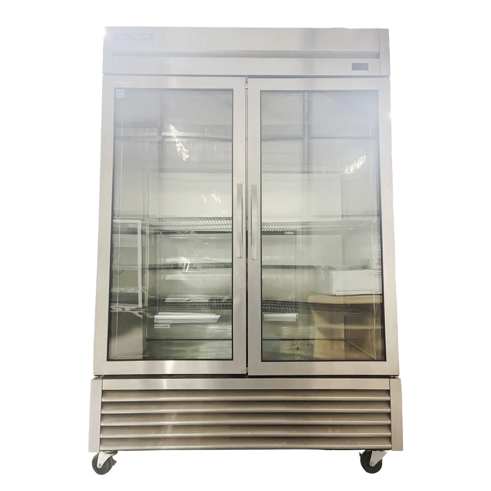 55'' True Double Glass Door Reach in Cooler Used FOR01723 - Image 3