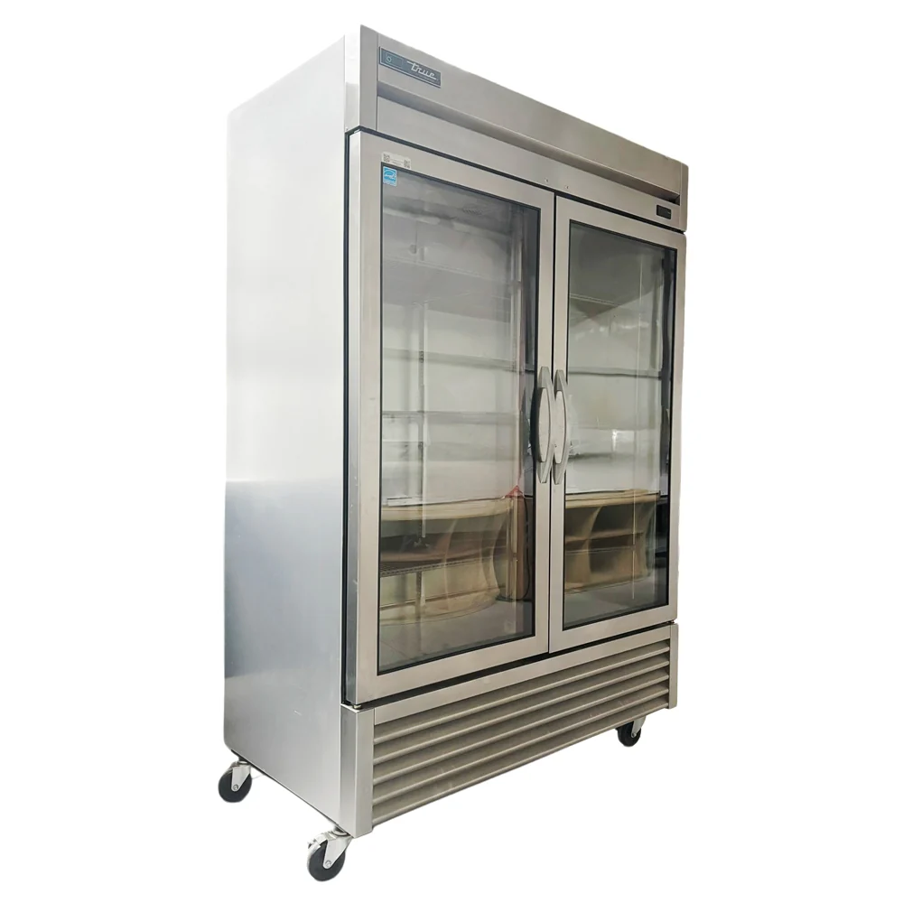55'' True Double Glass Door Reach in Cooler Used FOR01723 - Image 4
