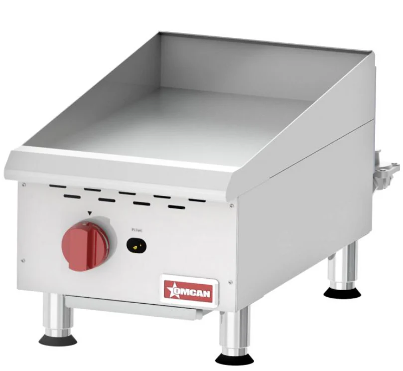 Omcan Countertop Stainless Steel Gas Griddles With Manual Control & 1 Burner Used FOR01826