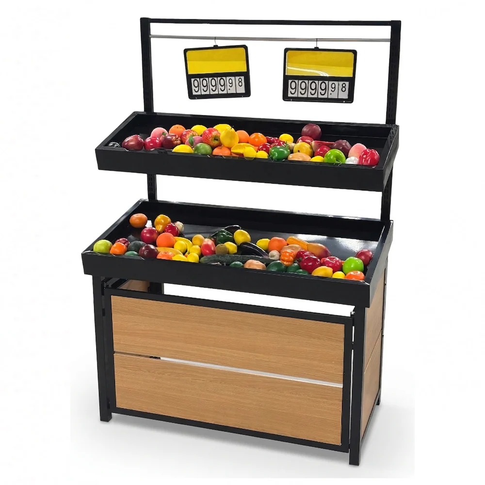 47" Vegetable Rack Single Side Black Tray HD-VRSE-03 - Image 3