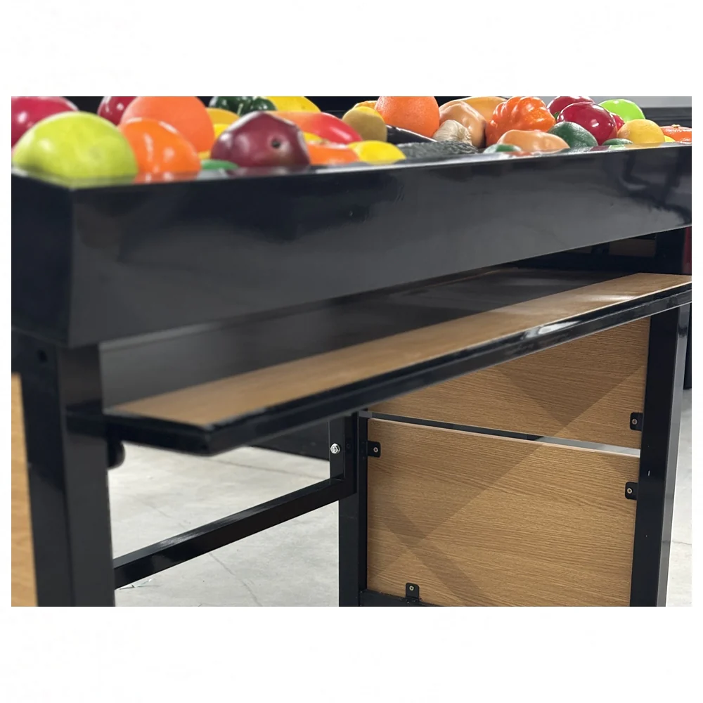 47" Vegetable Rack Single Side Black Tray HD-VRSE-03 - Image 4