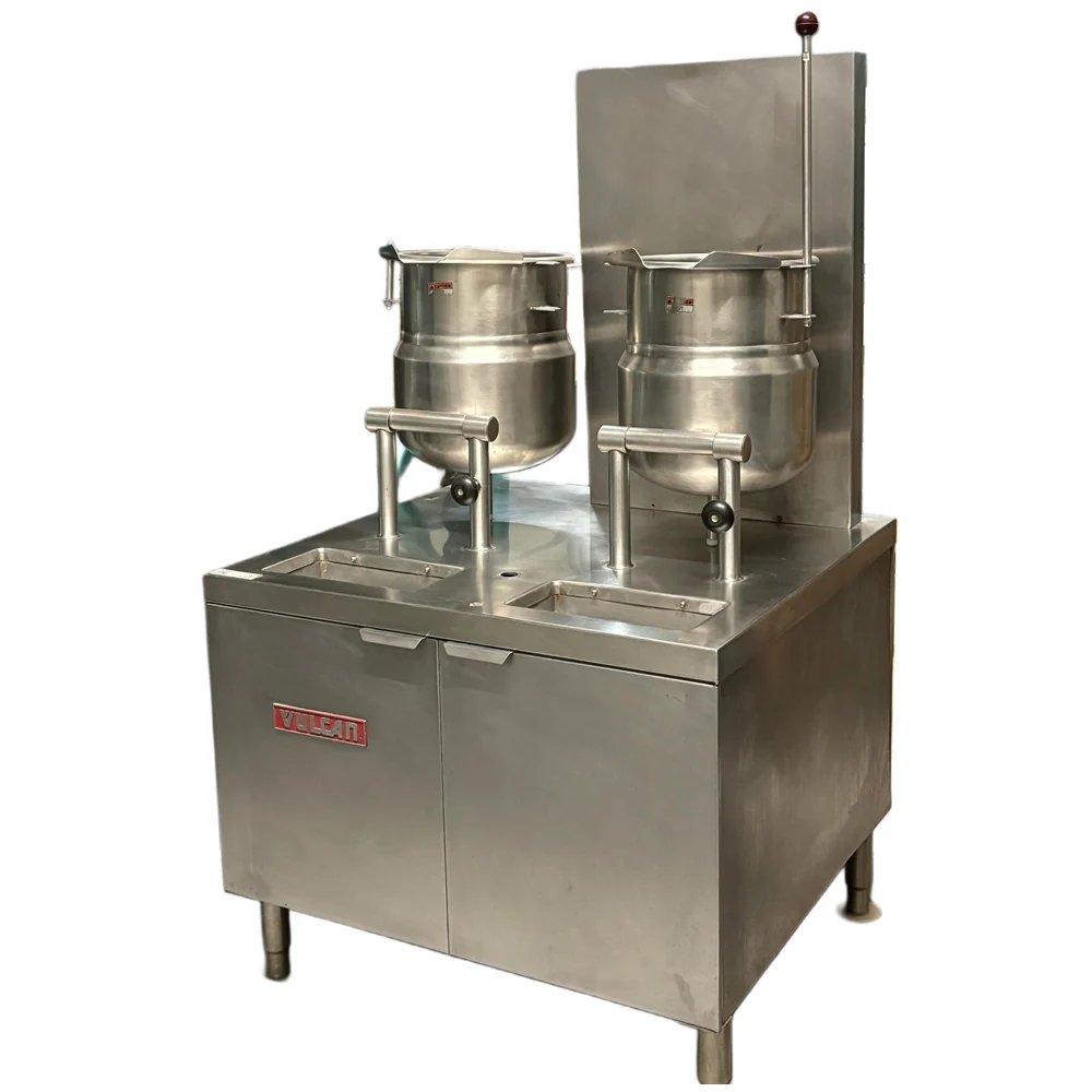 Vulcan 2x24 Quart Jacketed Tilting Kettle On Gas Boiler Base Used FOR02003 - Image 3