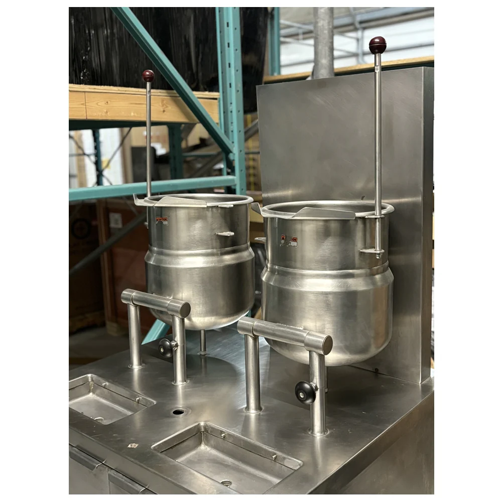 Vulcan 2x24 Quart Jacketed Tilting Kettle On Gas Boiler Base Used FOR02003 - Image 4