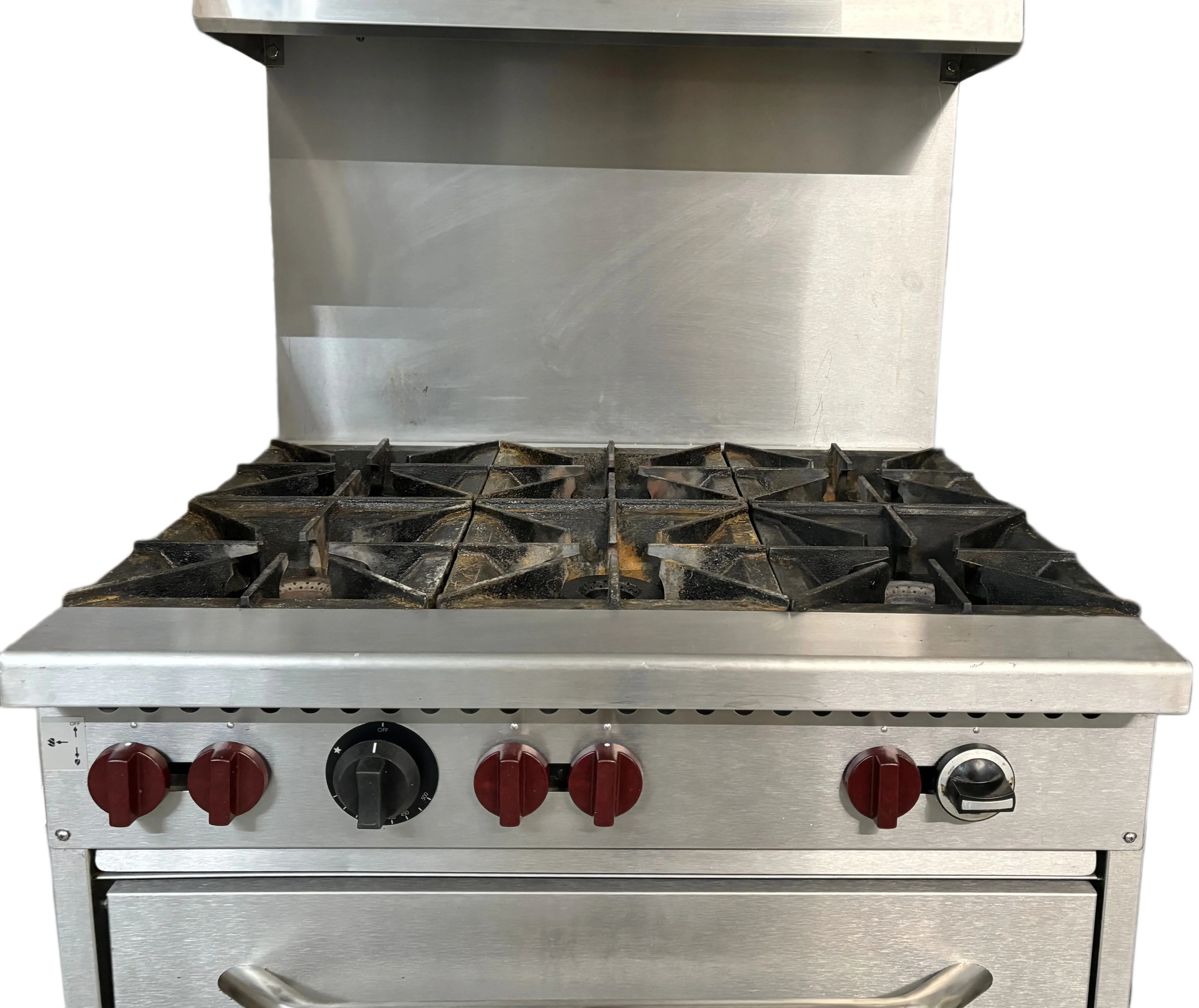 Vulcan 6 Burner Range with Oven Natural Gas Used FOR02168 - Image 4