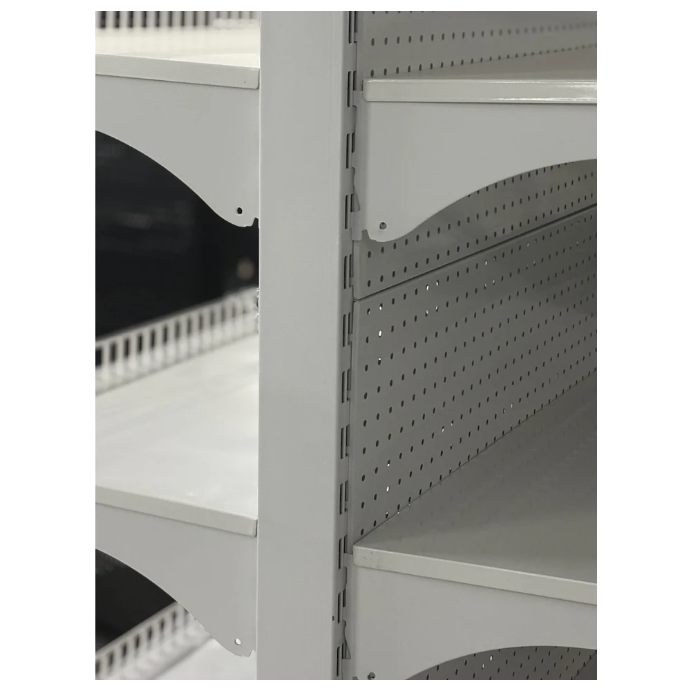 White Double Sided Gondola Supermarket Shelving HD-WA - Image 5