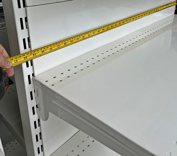White Single Side 4 Shelve + 1 Base Gondola, Heavy Duty Gondola Shelves Wall Unit HBR-3066W - Image 7